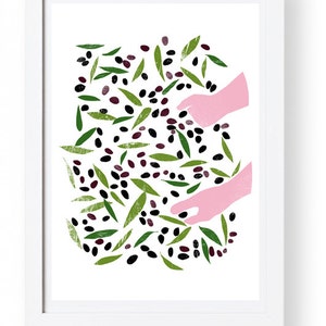 Olive Harvest White - art print 11"x15 - archival fine art giclée print
