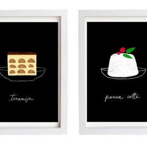 Black Prints Your Choice 2 Print Set 11x15 Food Art Kitchen Wall Decor archival fine art giclée prints image 3