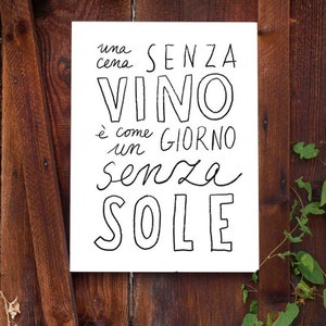 Typography Print VINO high quality fine art print 11x15 archival fine art giclée print image 1