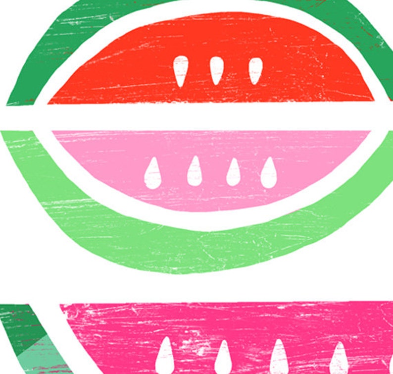 Summer Fruit Poster print Watermelon Paradise / White 20x27 archival fine art giclée print image 3