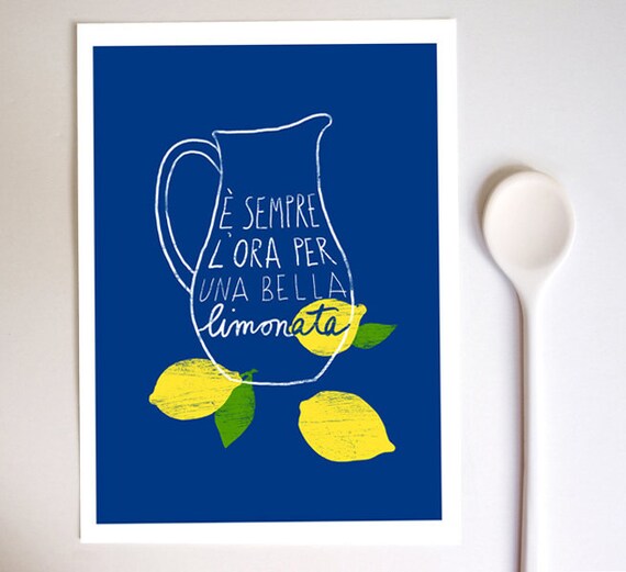 Italian Kitchen Art Print Lemonade 11x15 Italy Etsy