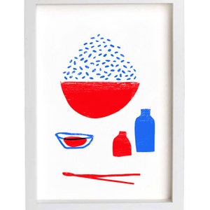 Rice Print - Simple Kitchen Art - Minimalist Illustration - high quality fine art print