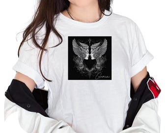 Camiseta vintage Gemini Art: camiseta gráfica Celestial Twins
