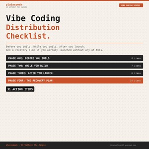 Checklista för distribution av Vibe-kodning | Sluta starta för att tysta