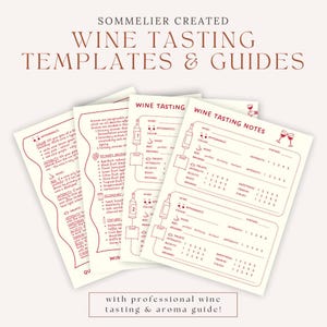 Modèle et guide de dégustation de vins élaborés par un sommelier | Carte de pointage des vins imprimable, Wine Games, Arôme, Wine Party, EVJF, Week-end entre filles