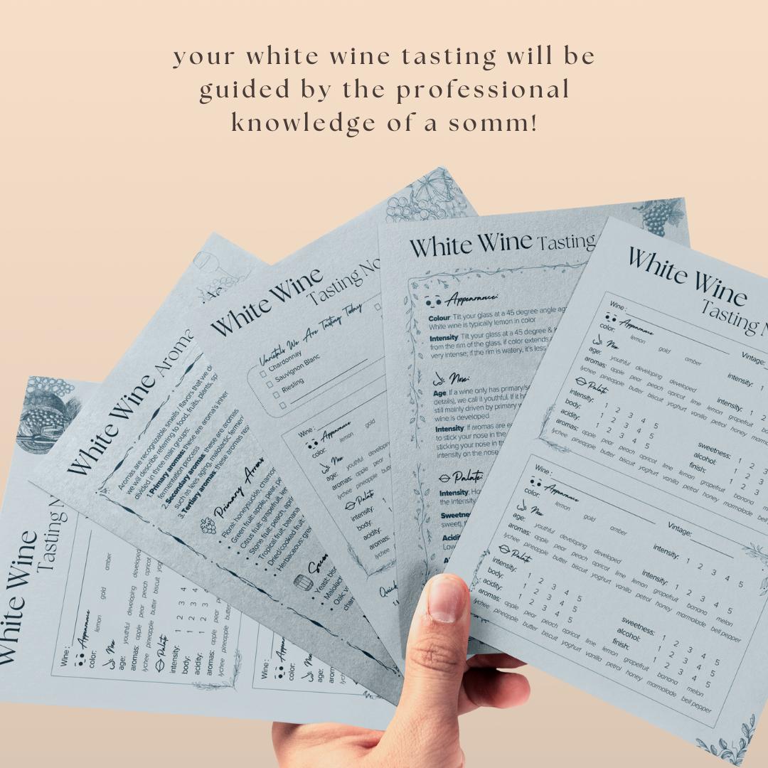 White Wine Tasting Template & Guide Crafted by Sommelier | Printable ...