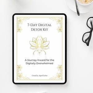 Printable Digital Detox Guide – 7 Day Self Care Challenge, Mindfulness Prompts, Shadow Work, Journaling, PDF