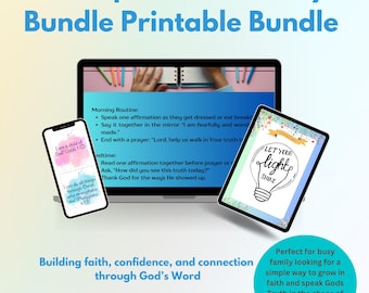 Faith Filled Kids Bundle  | Printable Christian Scripture Cards | Faith-Based Family Encouragement