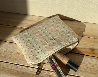 Bolsa acolchada hecha a mano: telas de decoración para el hogar más gruesas.