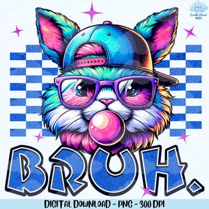 Bruh Easter PNG, Vintage Bunny PNG, My First Easter Baby PNG, Colorful Animal Clipart, Happy Easter Digital Download, Eggs Hunt Boy Toddlers