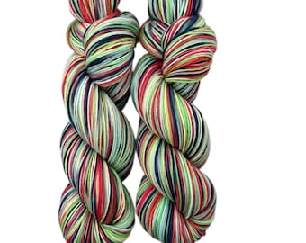 Hand Dyed Self Striping Sock Yarn