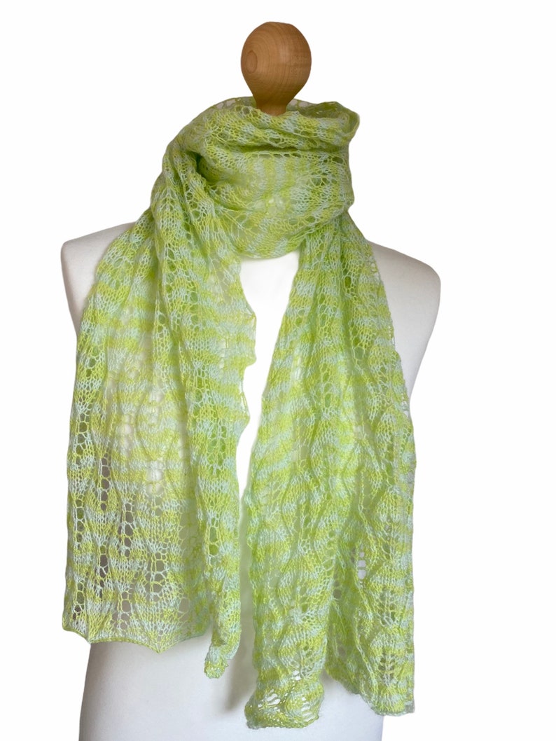 Knitting Pattern Lace Scarf Falling Leaves Knitting Pattern Etsy