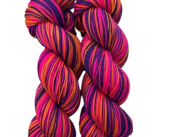 Hand Dyed Self Striping Sock Yarn (100g/400m)