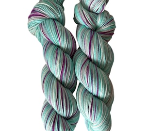 Hand Dyed Self Striping Sock Yarn (100g, 400 meters)
