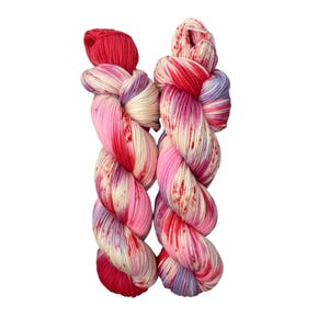 Hand Dyed Sock Yarn: 100g 4ply Superwash Merino Blend