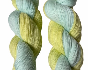 Hand dyed yarn lace weight merino wool