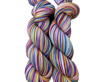 Hand Dyed Sock Yarn: Self Striping, 100g (400 Meters)