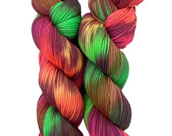 sock yarn hand dyed 100g skien