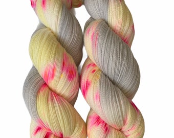 Hand dyed yarn lace weight merino wool