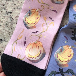 Cute Halloween Socks, Pumpkin Jack-o-lantern Socks, Spooky socks, Fall Socks, Happy Halloween for kids, unisex socks for adults