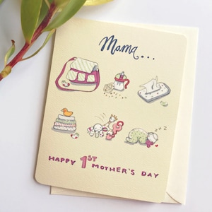 Première carte de fête des mères, cartes de fête des mères, 1ère fête des mères, cadeau nouvelle maman, nouvelle fête des mères, carte drôle de fête des mères, carte de fête des mères