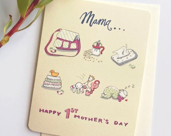 First Mothers Day Card, Mothers Day cards, 1st Mothers Day, New Mom Gift, New Mother's Day, Funny Mothers Day Card, Mother's Day Card