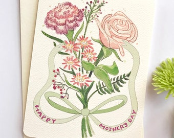 Mothers Day Card Floral - Mothers Day Cards - Flower Card for Mom - Mother's Day Card - Mothers Day Gift - Happy Mother's Day