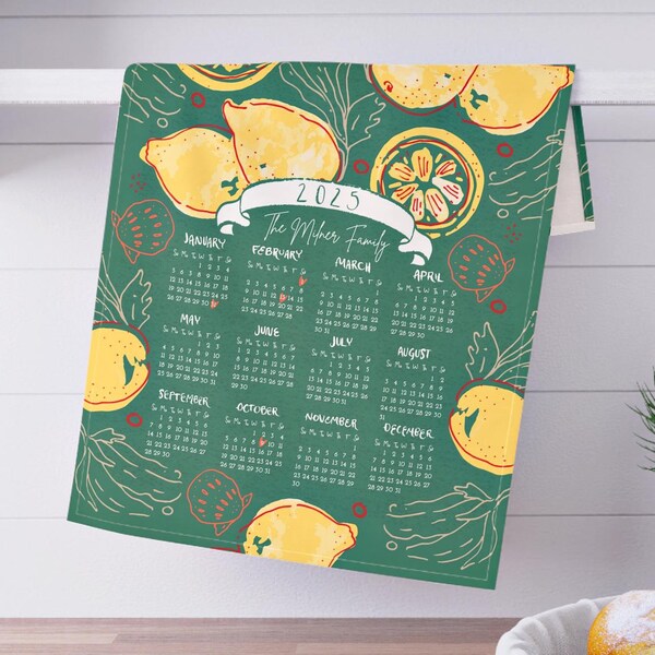 2025 Calendar Towels Etsy