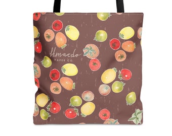 Tomato Tote Bag, Watercolor Tomatoes, Gardening Tote, Vegetable Tote, Chef Tote Bag, Cottagecore Tote Bag, Farmers Market Bag, Grocery Tote