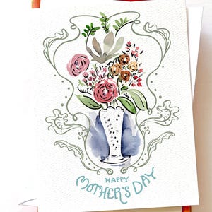Happy Mothers Day Card Floral - Mothers Day Cards - Flower Card for Mom - Mother's Day Card - Mothers Day Gift - Happy Mother's Day