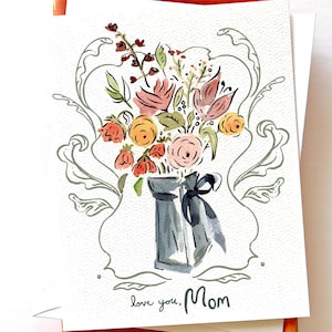 Mothers Day Card Floral - Mothers Day Cards - Flower Card for Mom - Mother's Day Card - Mothers Day Gift - Happy Mother's Day