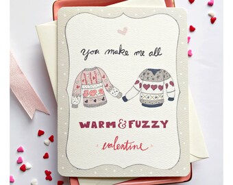 Sweater Valentine's Day Card, Couples Valentine, I Love you, Valentine Card for him, valentine gift for her, cute card, LGBTQIA love Card