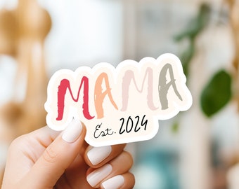 Mama sticker, 1st Mother's Day, Personalized Mothers Day sticker, water bottle sticker, Custom laptop Sticker, Waterproof boho sticker,