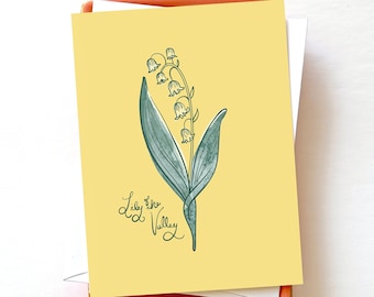 Paquete de tarjetas de cumpleaños de lirio de los valles: flor de nacimiento de mayo, arte floral