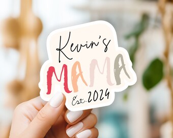 Personalized Mama sticker, gift for her, custom sticker, Mother's Day gift, waterproof, laptop Sticker, water bottle, Boho Sticker