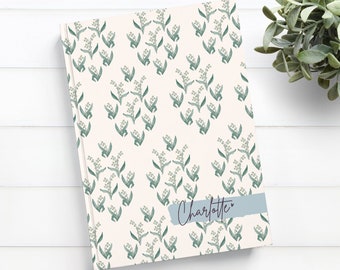 Journal Personalized Birthday Gift, Lily of the Valley Notebook, Custom Birthday gift, Memory book, daily journal