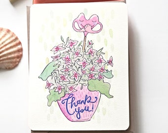 Teacher Appreciation Thank You Card, Floral Hug Appreciation Card, Cute Thank You, Teacher Week, Potted Plant Card, Boxed Thank You Set