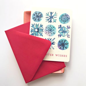 Warm Winter Wishes Boxed Set, Snowflake Holiday Cards, Holiday Greeting Card, New Year Card, Boxed Christmas Card Set, Watercolor Card