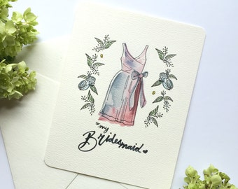 Bridesmaid Thank You Cards - To My Bridesmaid - Thank you Bridesmaid Card - weddng thank you - Thank you for Being My Bridesmaid