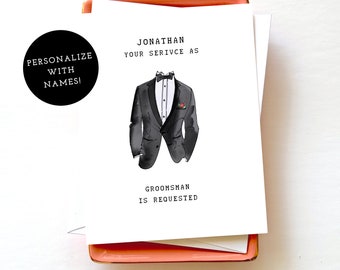 Personalized Groomsmen Proposal cards, Will you be my groomsman, Will you be my Best Man, best man invitation,Groomsman Proposal,Custom name