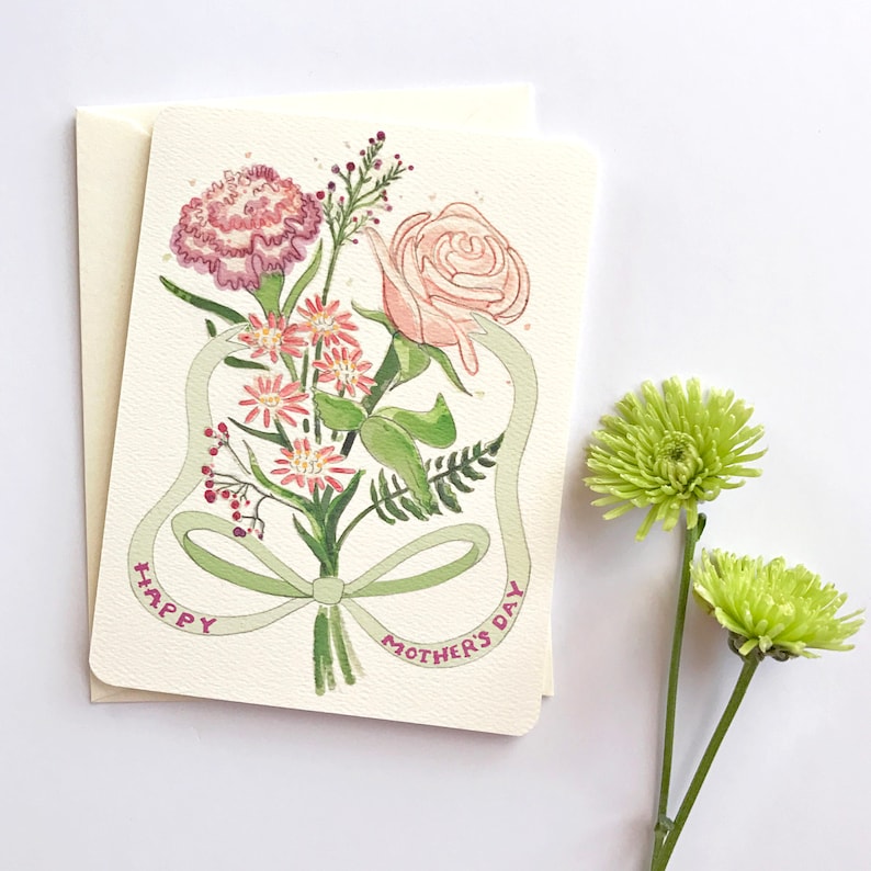 Mothers Day Card Floral Mothers Day Cards Flower Card for Mom Mother's Day Card Mothers Day Gift Happy Mother's Day image 1