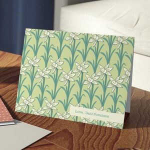 Personalized Daffodil Stationery Set: Floral Thank You Cards