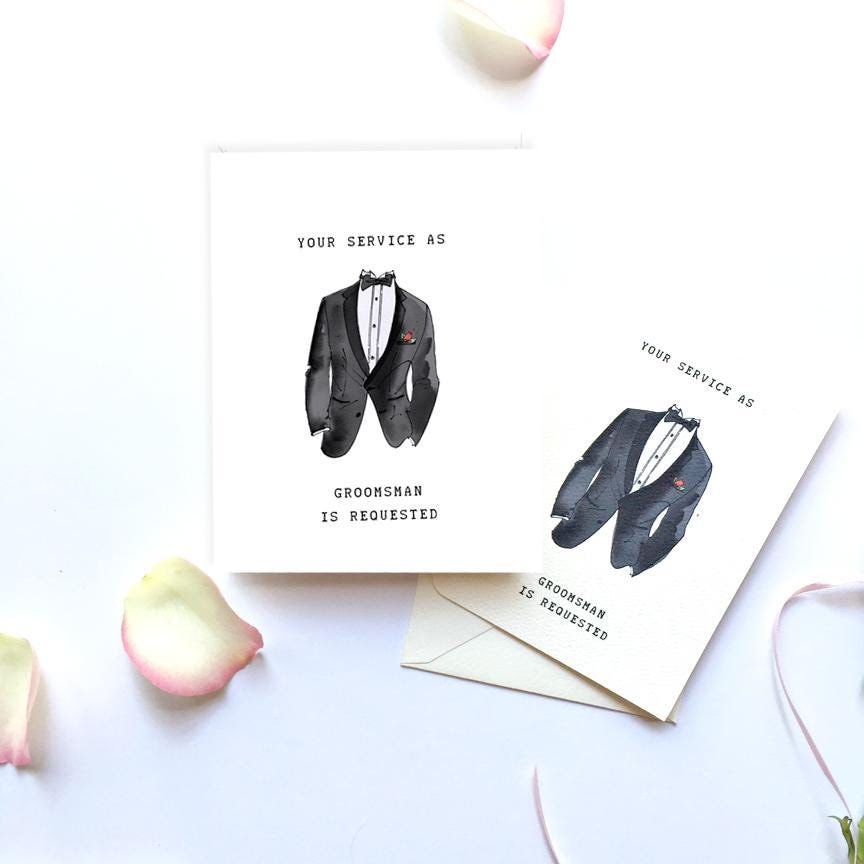 Tuxedo Groomsman Proposal Card