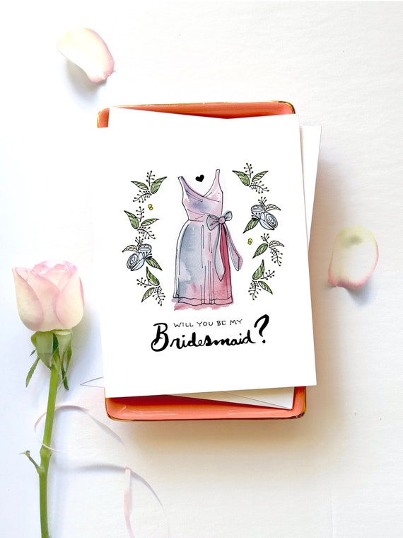 bridesmaid proposal dress Card Set: Watercolor Design island ZOELNIC Women's Fall Long your height:5 Feet 7