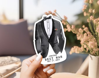 Personalized Best Man Vinyl Decal, Best Man Gift, Best Man thank you, Proposal Bottle Tag, Custom Vinyl Decal Stickers, Best Man Gifted