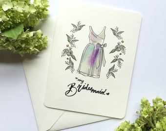 Bridesmaid Thank You Cards - To My Bridesmaid - Thank you Bridesmaid Card - Maid of Honor Card - Maid of Honor Card - Bridesmaid Gifts