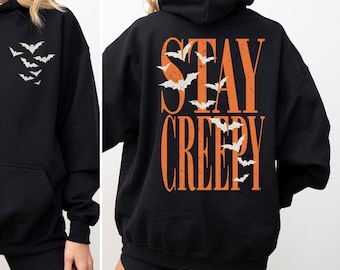 Stay Creepy Hoodie, Halloween Hoodies for Women, Vintage style Halloween shirt