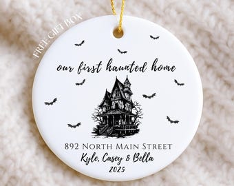 First Haunted Home Ornament Halloween 2025, Gothic Housewarming gift, Spooky New Home Gift, Housewarming Ornament, Unique First Home Gift