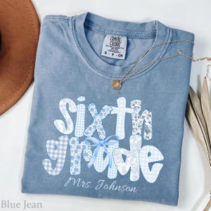 6th grade teacher name shirt, sixth Grade Teacher Shirt, Coquette 6th Grade Teacher T Shirt, Comfort Colors Teacher tshirt, teacher gift