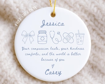 Nurse Appreciation Gift Ornament, Personalized You Make the world better, Thank You Nurse Christmas Gift, Whimsical Nurse Coworker gift